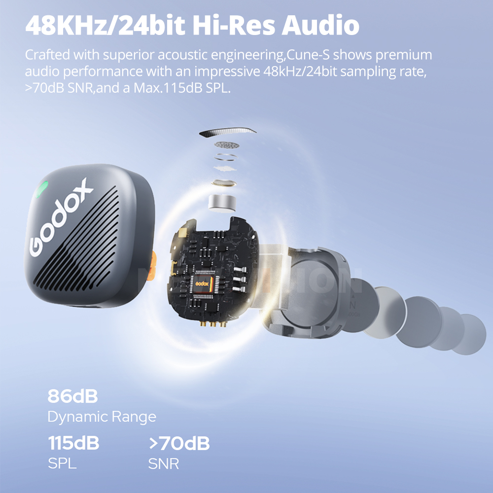 Microphone Capsule - نظام ميكروفون لاسلكي Godox Cube-S بتردد