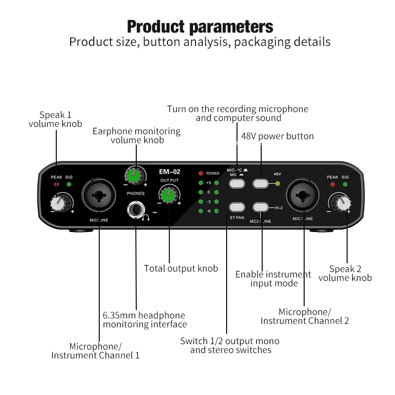 Condenser Microphone Kit - واجهة الصوت مع ميكروفون 48 فولت