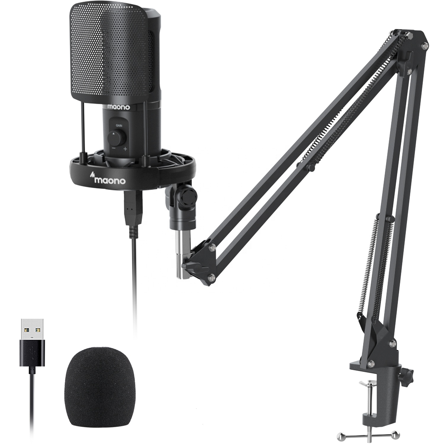 Condenser Microphone Kit - طقم ميكروفون احترافي من MAONO للبث