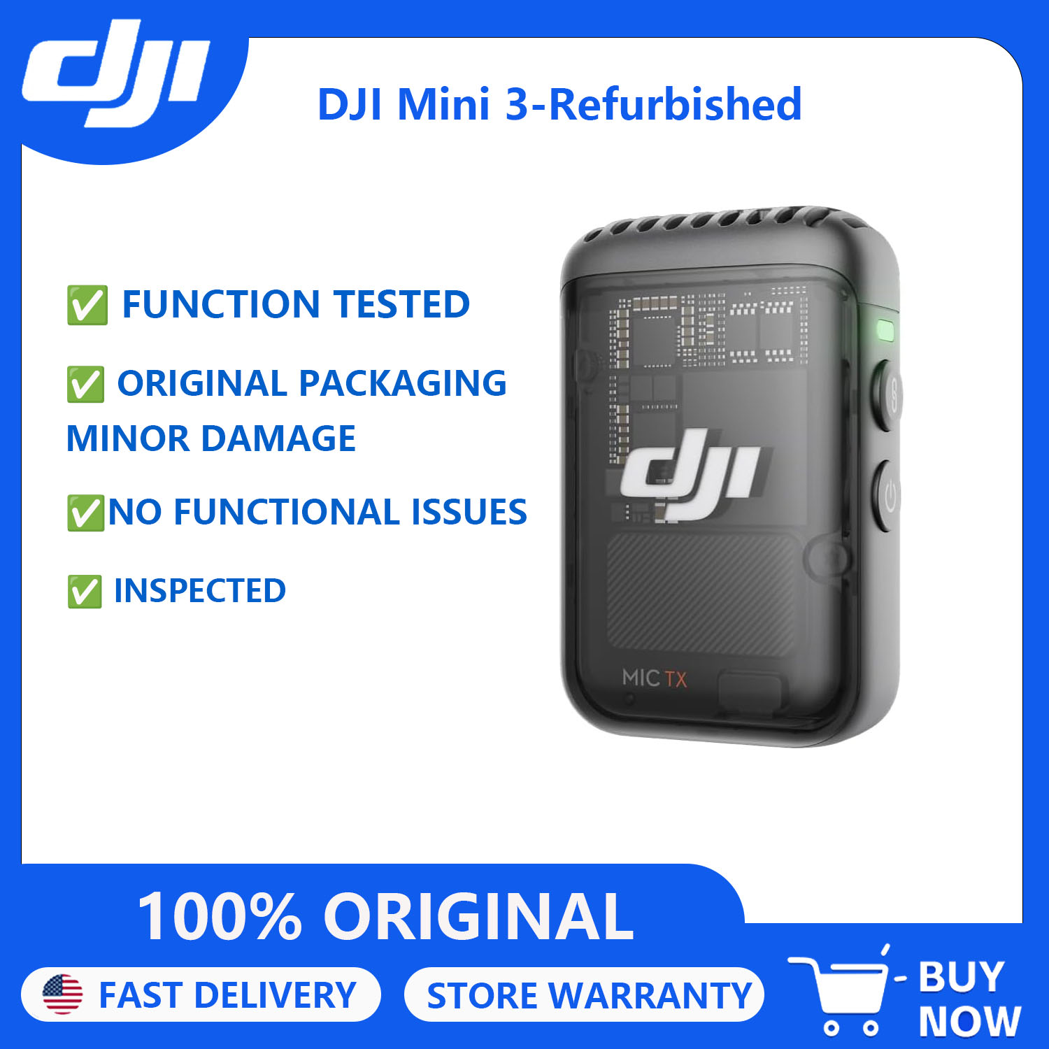 Microphone Capsule - جهاز إرسال DJI Mic 2 المجدد،