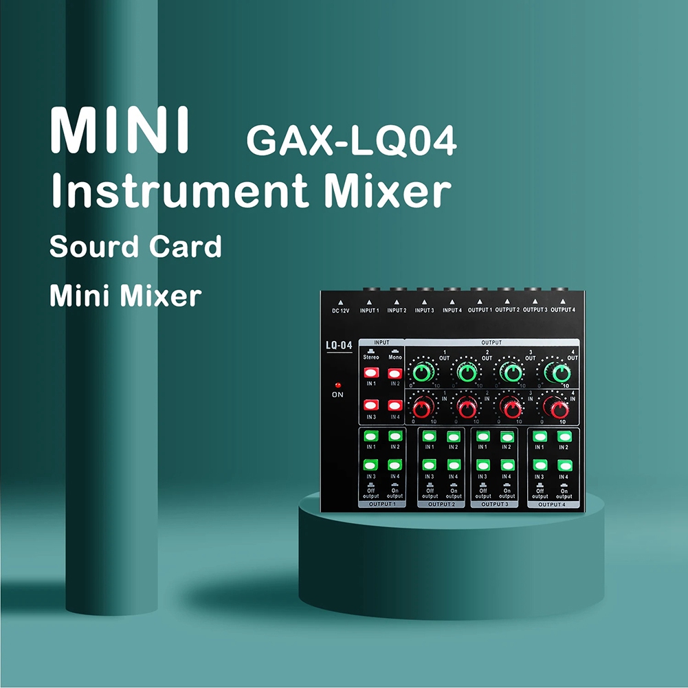 (MEOF) -LQ04 ميكسر صوتي رباعي  - مراجعة Audio Interface وسعره