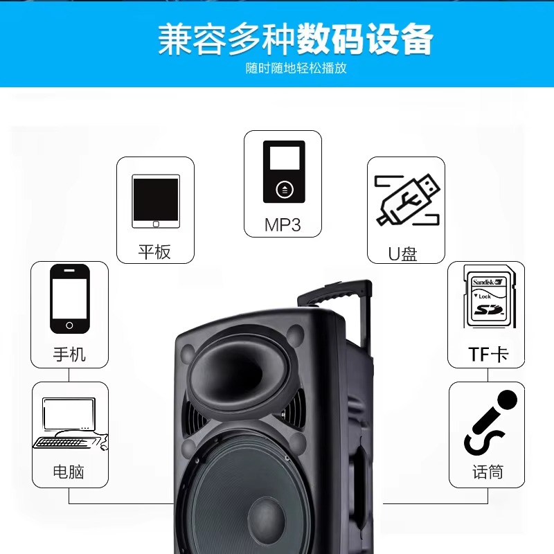 مكبر صوت محمول بمضخم صوت 1.5 ب - مراجعة Woofer وسعره