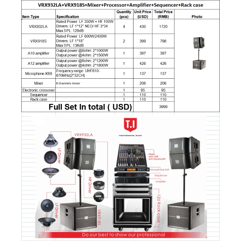 مجموعة مكبرات صوت PA ثنائية ال - مراجعة Full Range Speaker وسعره