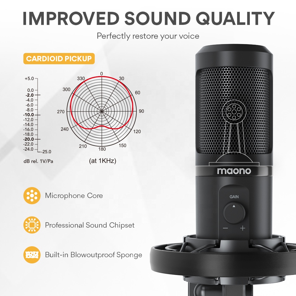 طقم ميكروفون احترافي من MAONO  - مراجعة Condenser Microphone Kit وسعره