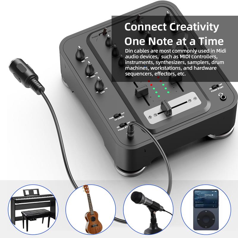 كابل محول MIDI Din 5 إلى 3.5 م - مراجعة Trs Cable وسعره