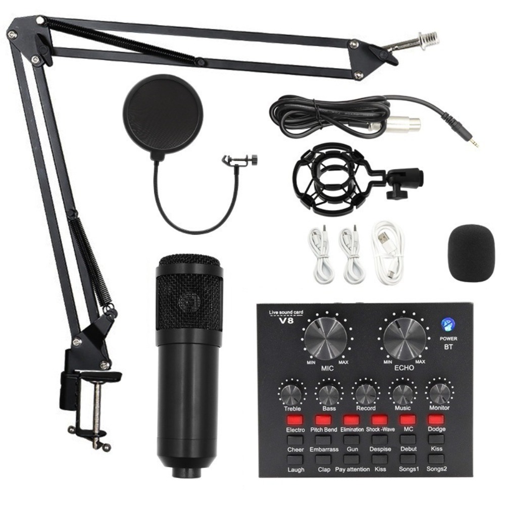 طقم ميكروفون مكثف BM800 للبث ا - مراجعة Condenser Microphone Kit وسعره