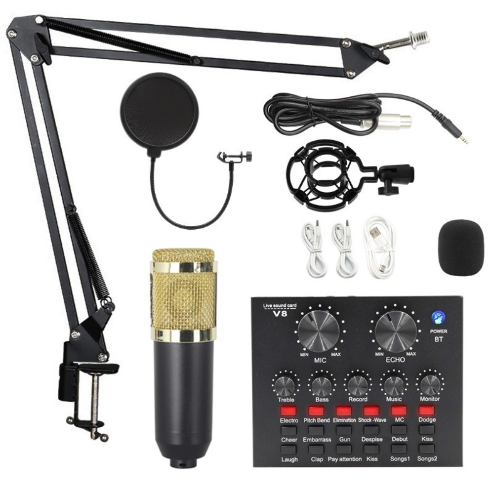 طقم ميكروفون مكثف BM800 للبث ا - مراجعة Condenser Microphone Kit وسعره