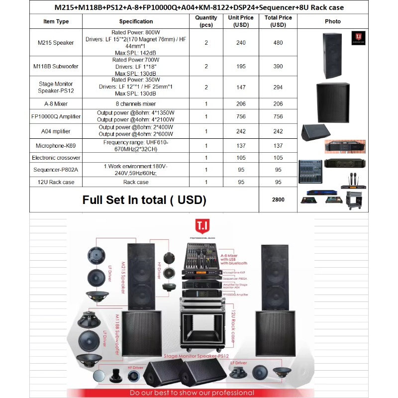 مكبر صوت PA احترافي بقوة 800 و - مراجعة Full Range Speaker وسعره