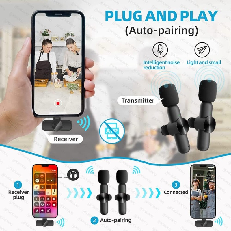 ميكروفون لافالير لاسلكي للآيفو - مراجعة Condenser Microphone Kit وسعره